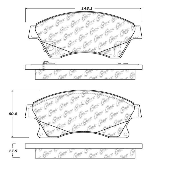 Centric Parts Posi Ext Wear, 106.15220 106.15220 - main